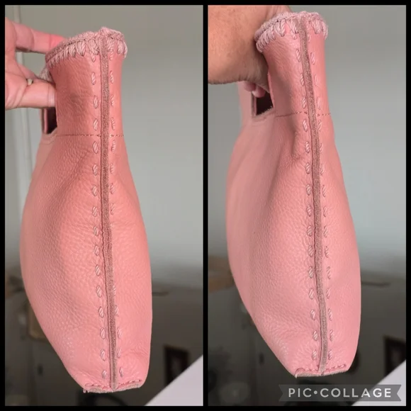 The Sak Linden Pebbled Leather Vintage Coral Handbag - Picture 12 of 15